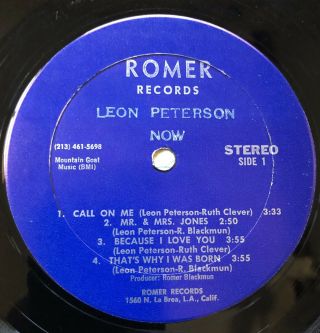 Leon Peterson LP “Now” Rare Private Soul Funk 70’s.  Signed By Artist 2