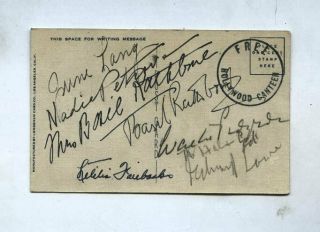 Basil Rathbone Walter Pidgeon Vintage 1940s Signed Hollywood Canteen Postcard