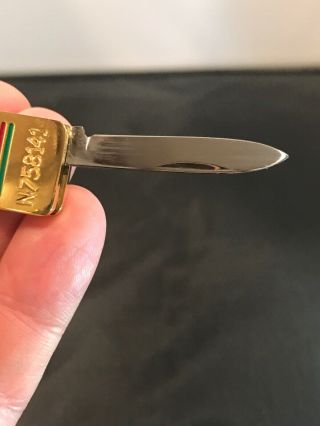 GUCCI 1970 ' s Gold Plated 1 KILO POCKET KNIFE Vintage Rostfrei Made in ITALY RARE 10