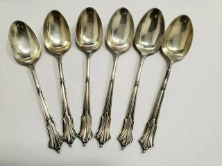 Vintage Set Of 6 British Hallmark Silver Demitasse Spoons