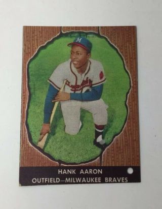 Vintage 1958 Hank Aaron Milwaukee Braves Hires Root Beer 44 Baseball Card