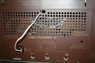 SABA VILLINGEN 11,  german vintage tube radio,  built 1960,  restored 11