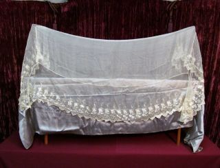 Vintage Funeral Folding Embalming Table Deceased Youth Repose Bed Cover Veiled