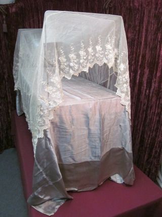 Vintage Funeral Folding Embalming Table Deceased Youth Repose Bed Cover Veiled 5