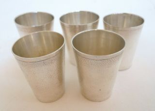 5 Sterling Silver Shot Cups China Japan ? C 1950