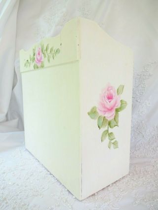 byDAS ROMANTIC PINK ROSE ORGANIZER hp hand painted chic shabby vintage cottage 6