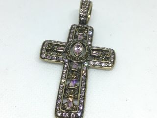 Heidi Daus Purple Swarovski Crystal Cross Pendant