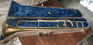 King Liberty Slide Trombone H.  N White Co Cleveland Ohio 214376 Case Vintage