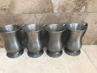 Rare Vintage Pewter Vase Cup Colonial Casting Co Meriden Conn Set Of Four