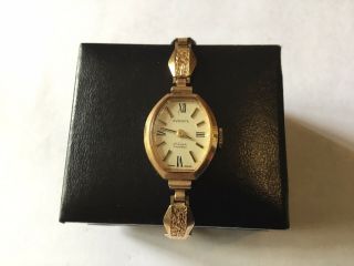 9ct Gold Watch Swiss Made Everite 17 Jewels Vintage Cocktail Watch