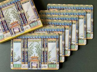 Vintage Set Of 6 Shanghai Tang Oriental Chinoiserie 9 X 12 Inch Placemats Rare