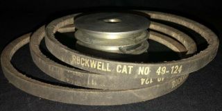 Vintage Delta Rockwell 34 - 450 Unisaw Motor Pulley & Belts 3 Sheave 3/4 ".  Idbp