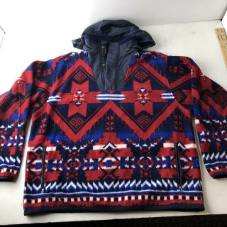 Vtg Polo Ralph Lauren Aztec Fleece 1/2 Zip Pullover Jacket Mens Xl Indian