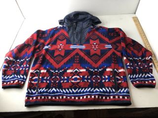 Vtg Polo Ralph Lauren Aztec Fleece 1/2 Zip Pullover Jacket Mens XL Indian 2