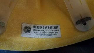 Vintage Jackson Yellow Welders Hard Hat Fiberglass W/Head Liner Typ.  SC - 2 8