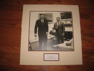 Large John F Kennedy Vintage Candid Photo 16 " X 17 " With Local Union President