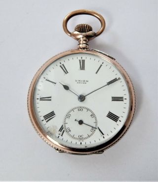 1900 Silver & Gold Cased Union Swiss Lever Pocket Watch In Order