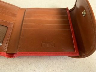 Vintage Dooney & Bourke Wallet Red Coin Purse Pebbled Leather Kiss Lock 5