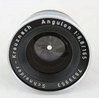 vintage lens Schneider Optik Kreuznach Angulon 1:6,  8/165 near & makers box 4