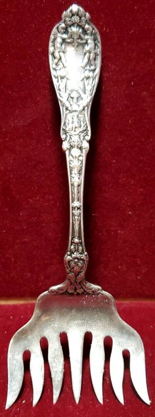 Vintage Detailed Ornate Sterling Silver Sardine Fork 33.  3 Grams