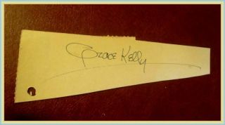 Grace Kelly Signed Vintage Scrapbook Page Cut Autograph