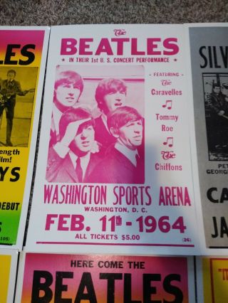 8 VINTAGE 1960 ' s THE BEATLES Concert Posters Rare 22x14 Large 5