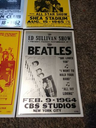 8 VINTAGE 1960 ' s THE BEATLES Concert Posters Rare 22x14 Large 8