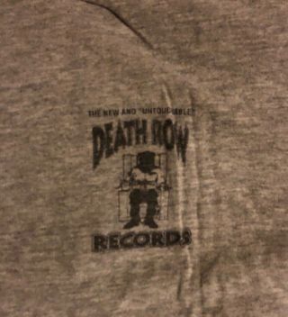 Vintage 1996 Tupac x Death Row Records T - Shirt Sz XL 90s Rap Tee Hip Hop 2PAC 5