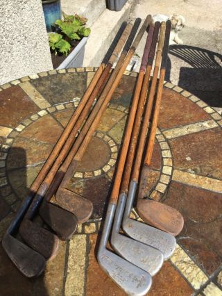 Ladies Vintage Hickory Golf Clubs X 8 - Tom Stewart Etc Good Names 5
