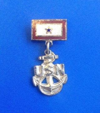 Vintage United States Navy Wwii Sterling Silver Hat/uniform Antique Pin