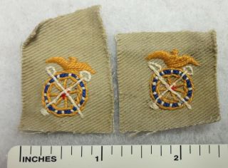 Ww2 Cbi Theater Made Us Army Officer Qm Corps Collar Patches China Burma India