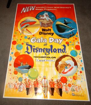 Vintage Movie Poster - - Gala Day At Disneyland (1960) - Matterhorn,  Monorail