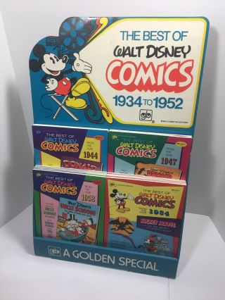 Vintage 1970’s Walt Disney Comics Golden Books Store Display Mickey Complete
