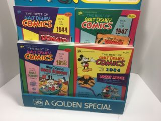 Vintage 1970’s Walt Disney Comics Golden Books STORE DISPLAY Mickey Complete 4