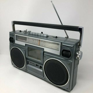 Vintage Hitachi Trk - 7050h Boombox Ghettoblaster Cassette Tape Player Rare