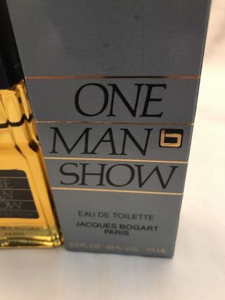 Vintage One Man Show Eau De Toilette 2.  5 Oz.  75ml Jacques Bogart Paris RARE HTF 2
