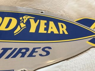 VINTAGE GOODYEAR TIRES PORCELAIN SIGN,  BLIMP,  SERVICE STATION,  GAS,  OIL,  TYRES 10