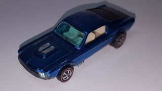 Vintage Hot Wheels Redline 1968 Custom Mustang Blue