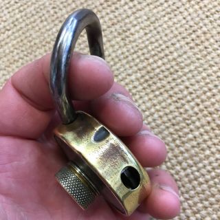 Vintage DUDLEY Brass Combination Padlock Lock Patented 1920 Chicago W/ COMBO 8