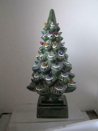 Vintage Ceramic Light Up Christmas Tree 18 " Tall