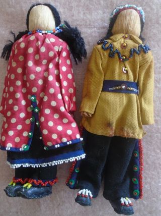 Iroquois Beaded Vintage / Antique Native American Corn Husk Indian Doll