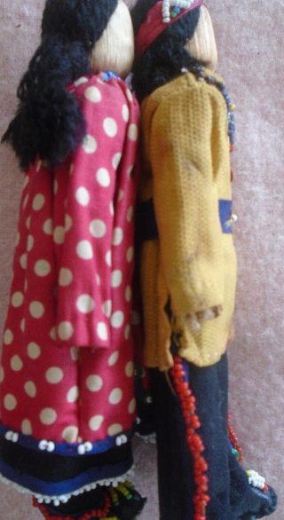 IROQUOIS BEADED VINTAGE / ANTIQUE NATIVE AMERICAN CORN HUSK INDIAN DOLL 4