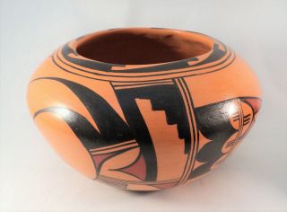 Vintage Signed Hopi Pottery Vase 4 " X 7 " Polychrome - Alta Yesslith - Estate