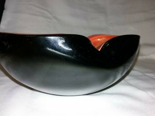 Vintage Mid Century Alfredo Barbini Murano Cased Black Orange Bowl Ashtray Italy 7