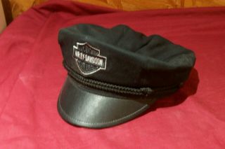 Size Xl Harley Davidson Vintage Riders Hat Cap Black Old Shield Patch Motorcycle
