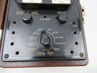Vintage Weston Model 779 Analyzer Panel Multimeter Analog w/ Wooden Case 4