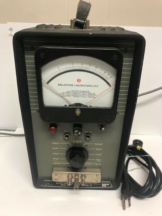 Vintage Ballantine Capacitance Meter Model 520 Ham Radio Steampunk Powers On