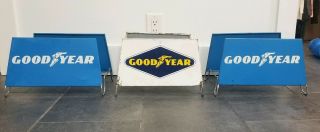 Vintage Goodyear Tires Collapsible Metal Display Stand Store 1950s /60s