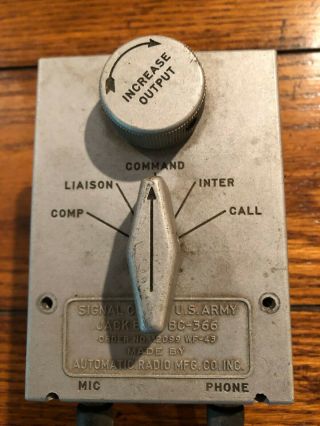 Vintage Signal Corps Us Army Jack Box Bc - 366 Fada Radio Electronics