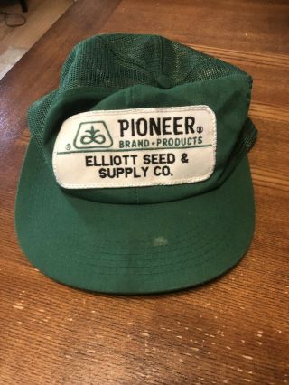 Vintage Pioneer Brand Patch K Product Snapback Trucker Hat Cap Elliott Seed Usa
